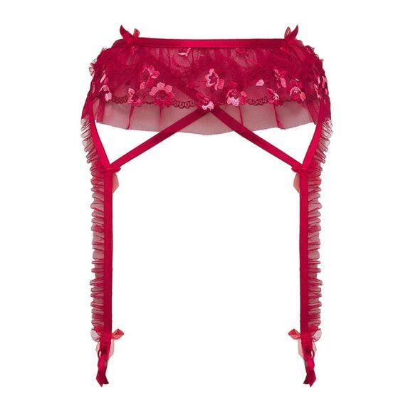 For Love & Lemons Evie Garter Belt - Size Small - Red - Picture 2 of 7